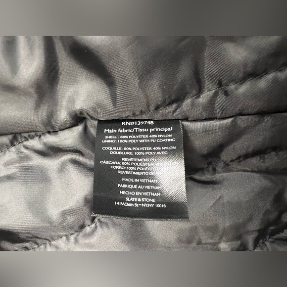 Slate & Stone Jay Hooded Full Zip Jacket Men’s Jacket Black Parka Small - Picture 11 of 13